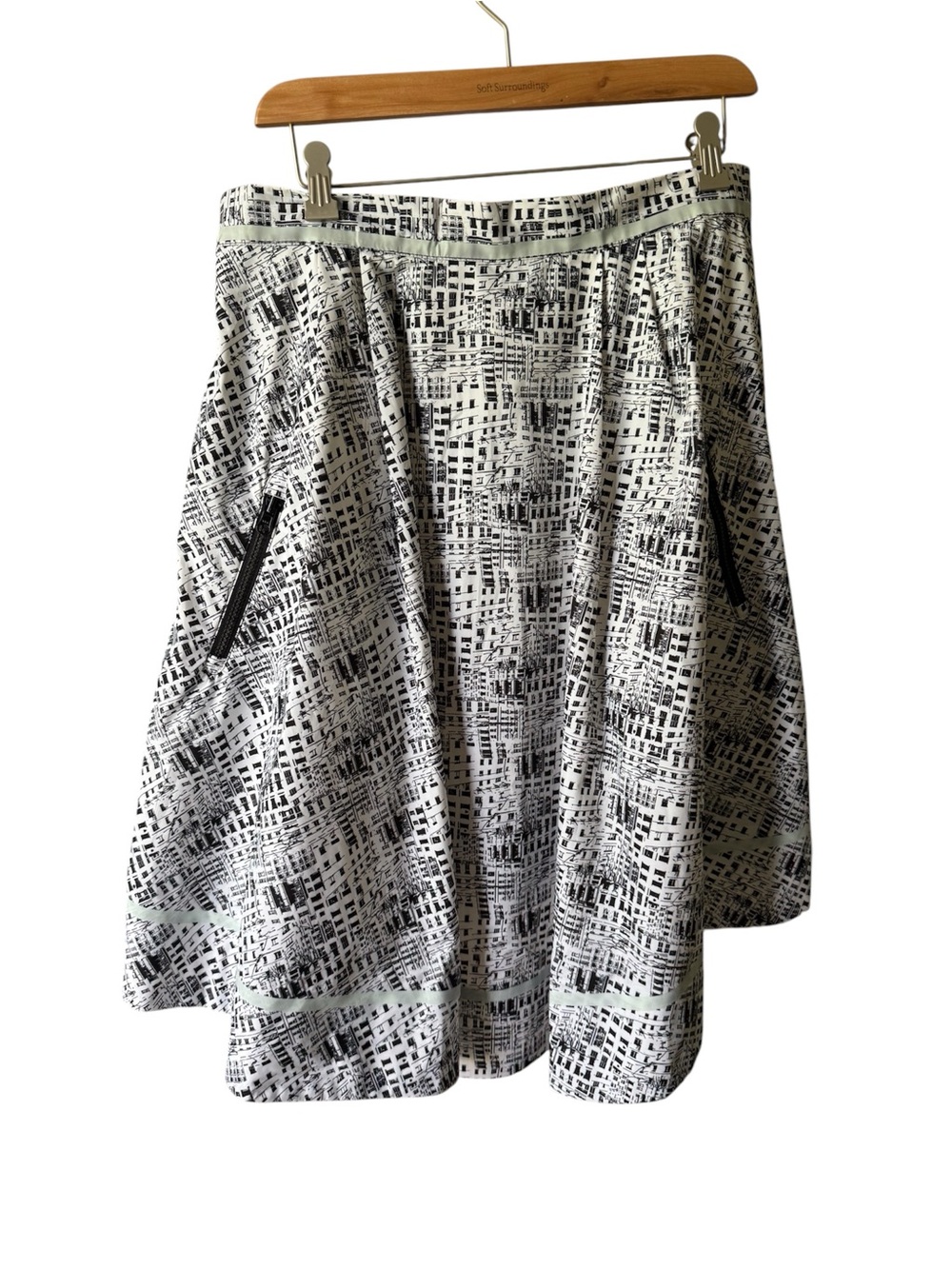 Ilse Jacobsen Black & White Graphic Midi Circle Skirt
